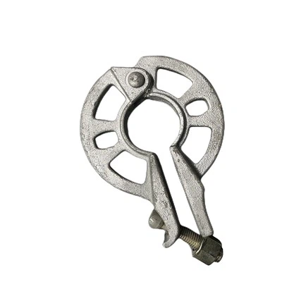 Morsetto a rosetta con bloccaggio ad anello per ponteggi